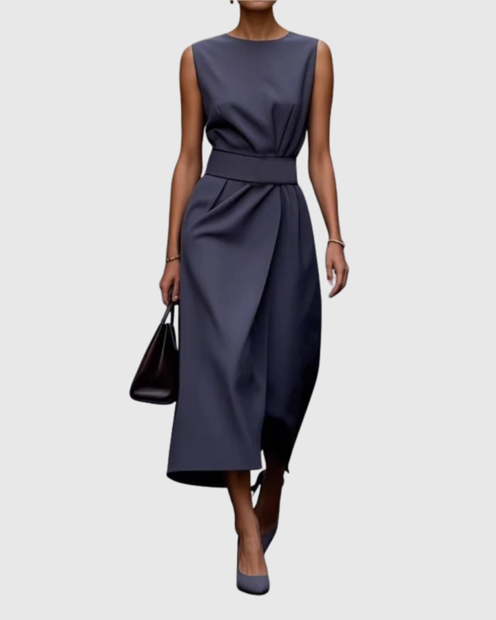 Lumi | Draped Sleeveless Midi Dress