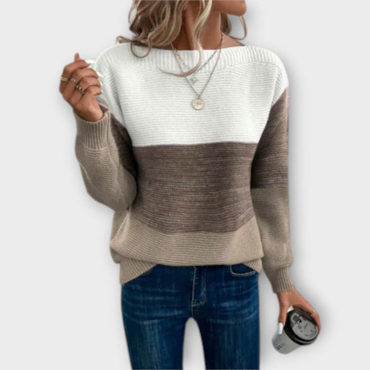 Elisabet | Colorblock Ribbed Knit Sweater