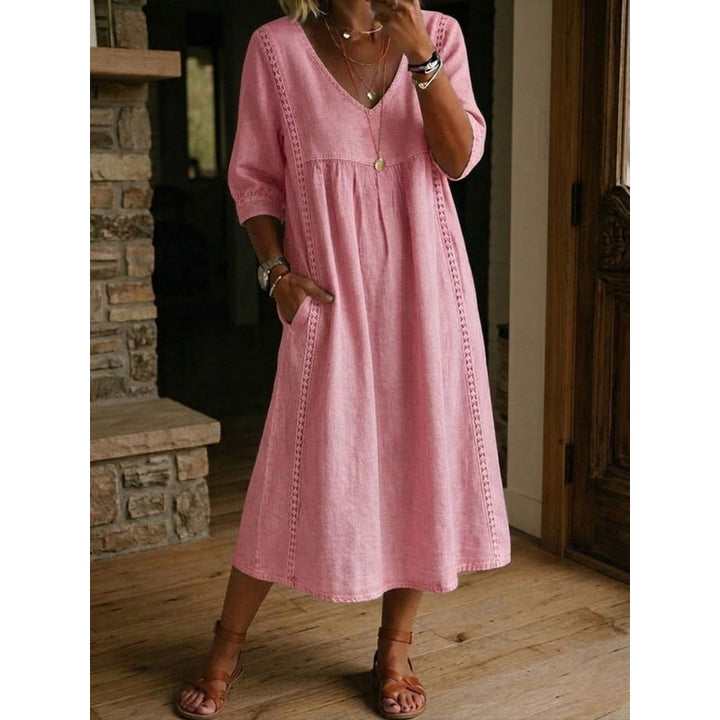Clara | -Trimmed A-Line Maxi Dress