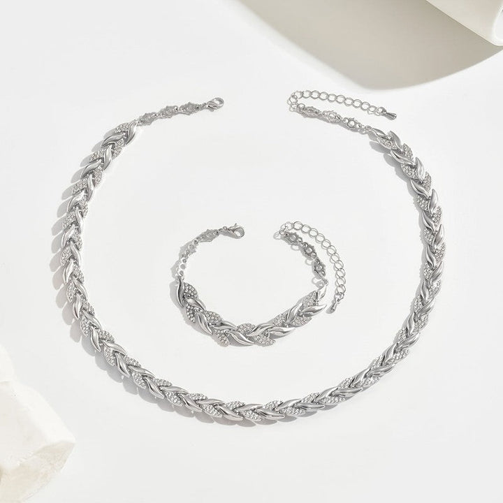 Elena | Rhinestone Chevron-Link Jewelry Set