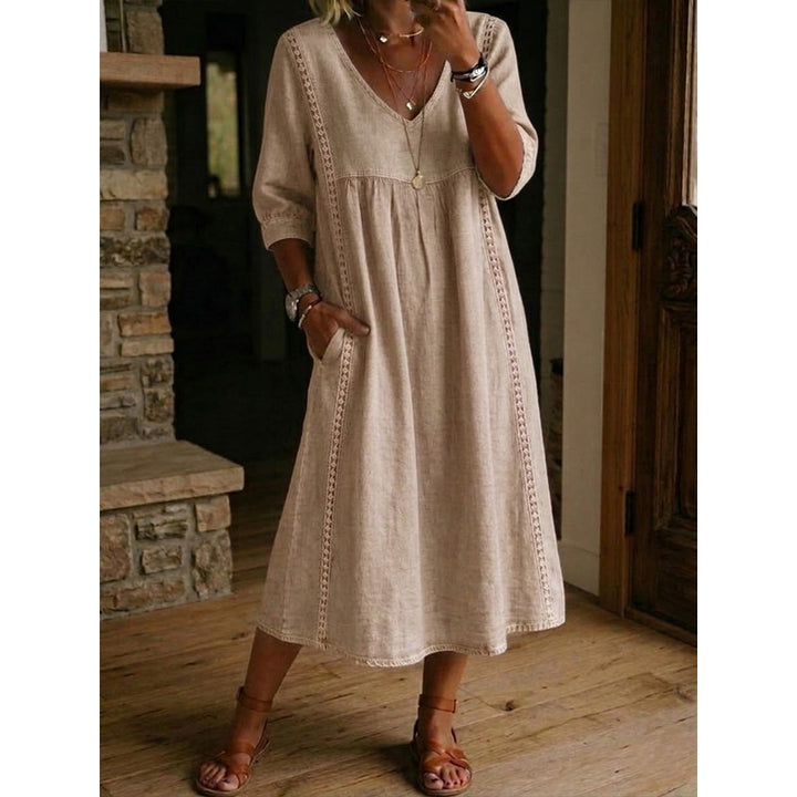 Clara | -Trimmed A-Line Maxi Dress