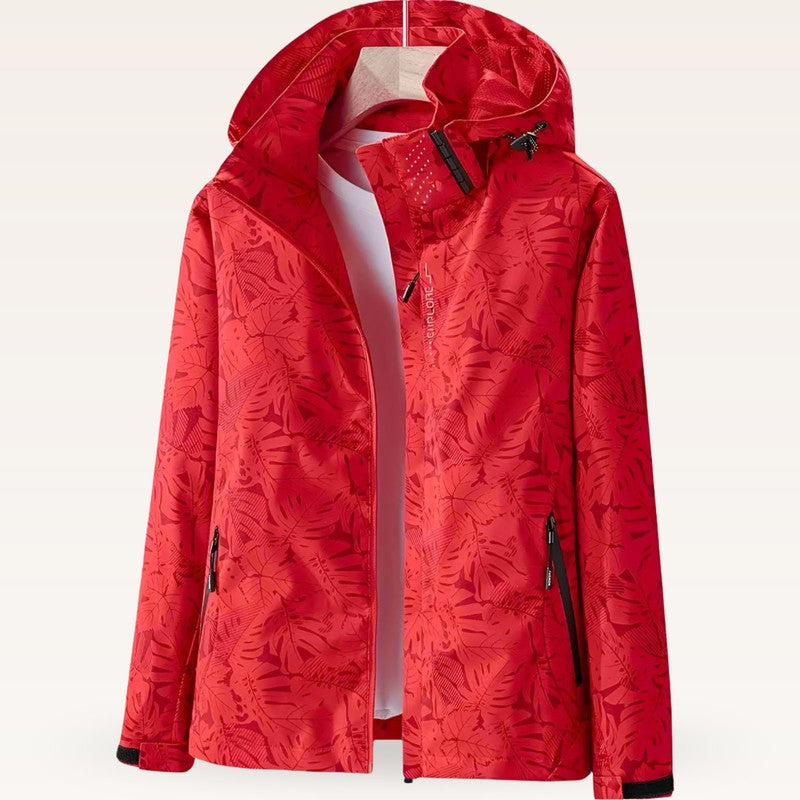 Emma | Leaf Print Waterproof Jacket