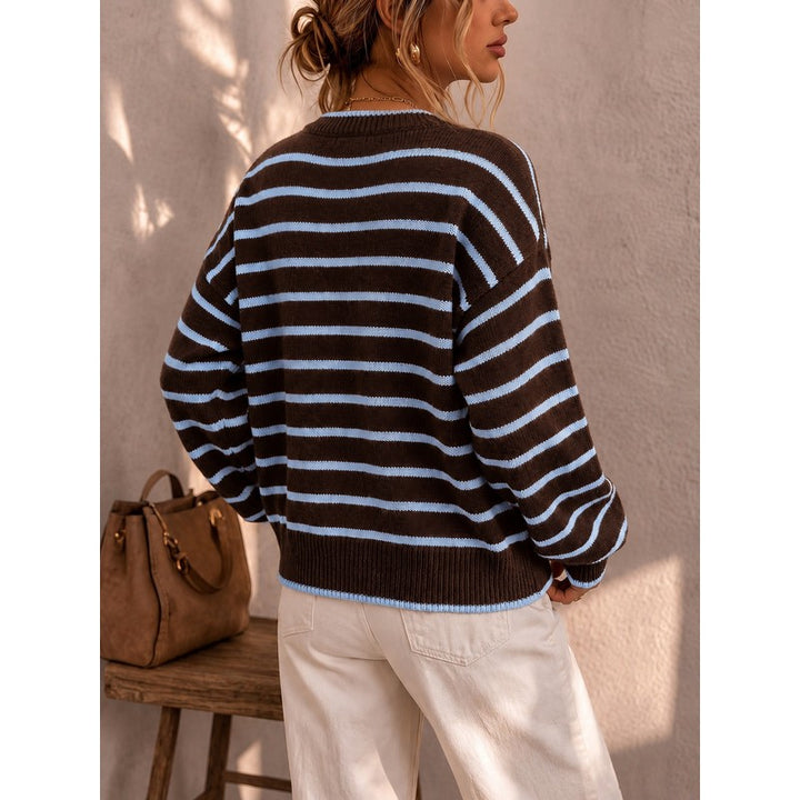 Céliane | Striped Knit Open-Front Cardigan