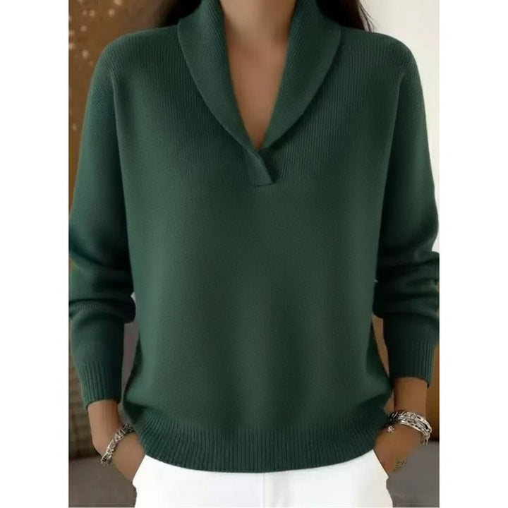 Encarna | Shawl Collar V-Neck Pullover Sweater