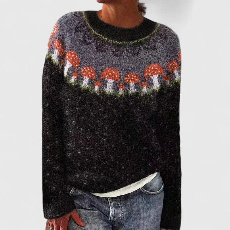Yvanderrah | Fair Isle Yoke Relaxed Sweater