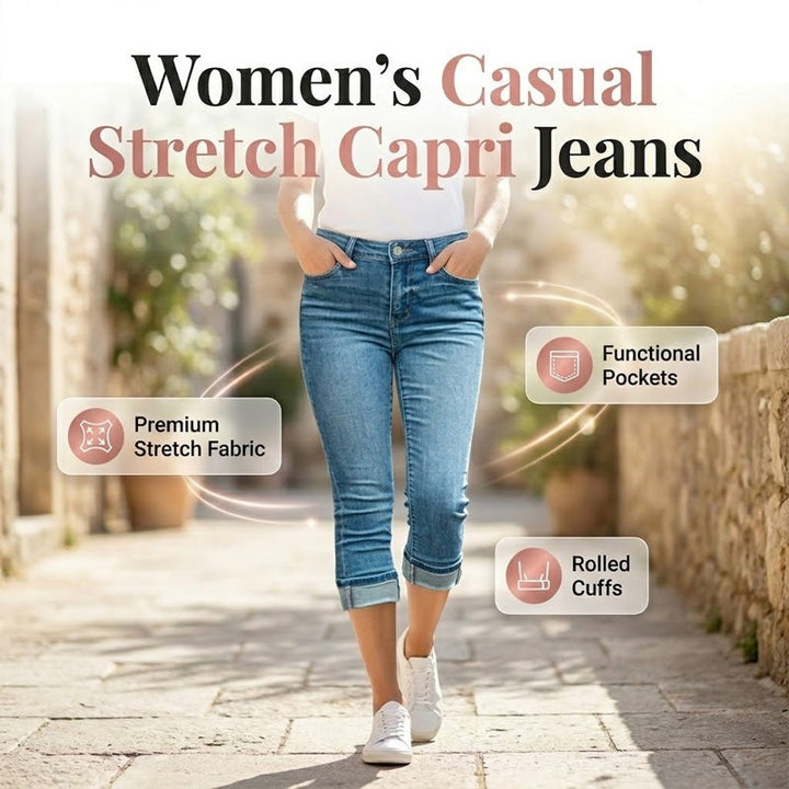 Amelia | High-Waist Stretch Capri Jeans