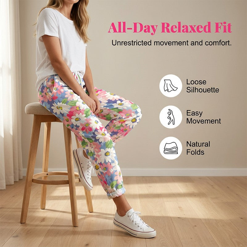 Anna | Floral Drawstring Casual Trousers