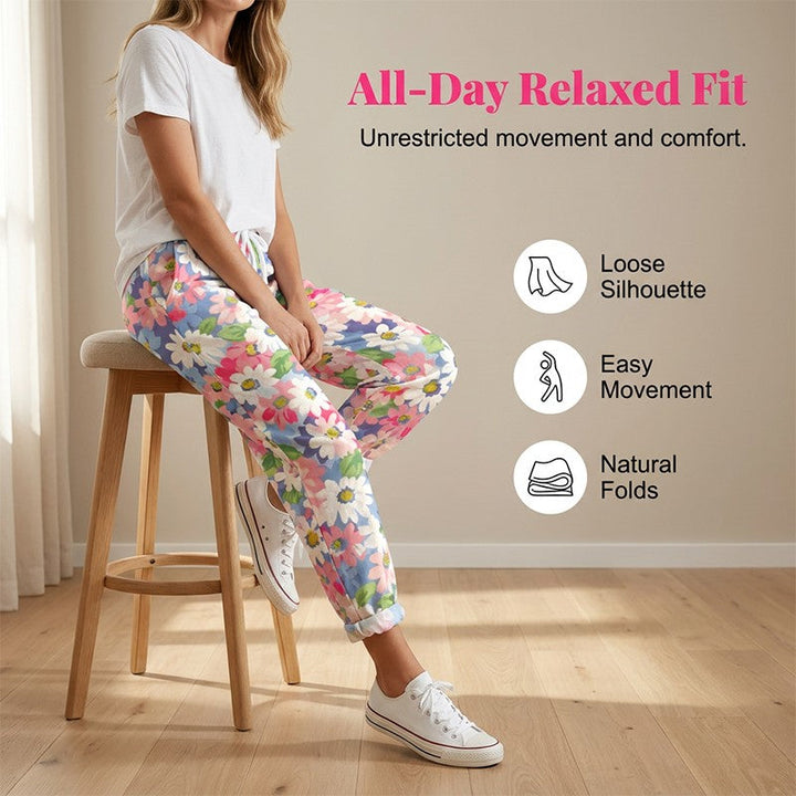 Anna | Floral Drawstring Casual Trousers