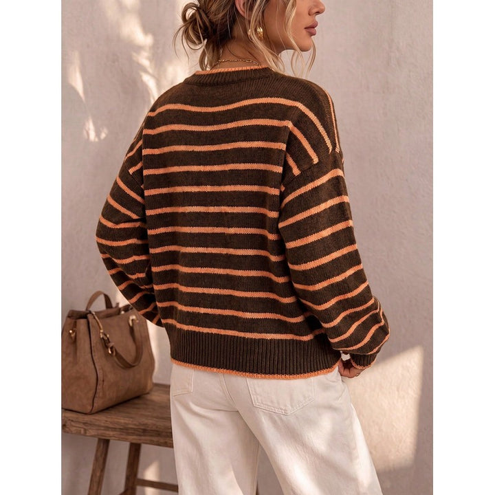 Céliane | Striped Knit Open-Front Cardigan