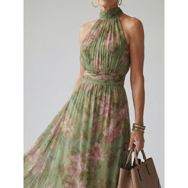 Sophie | Floral Halter Midi Dress