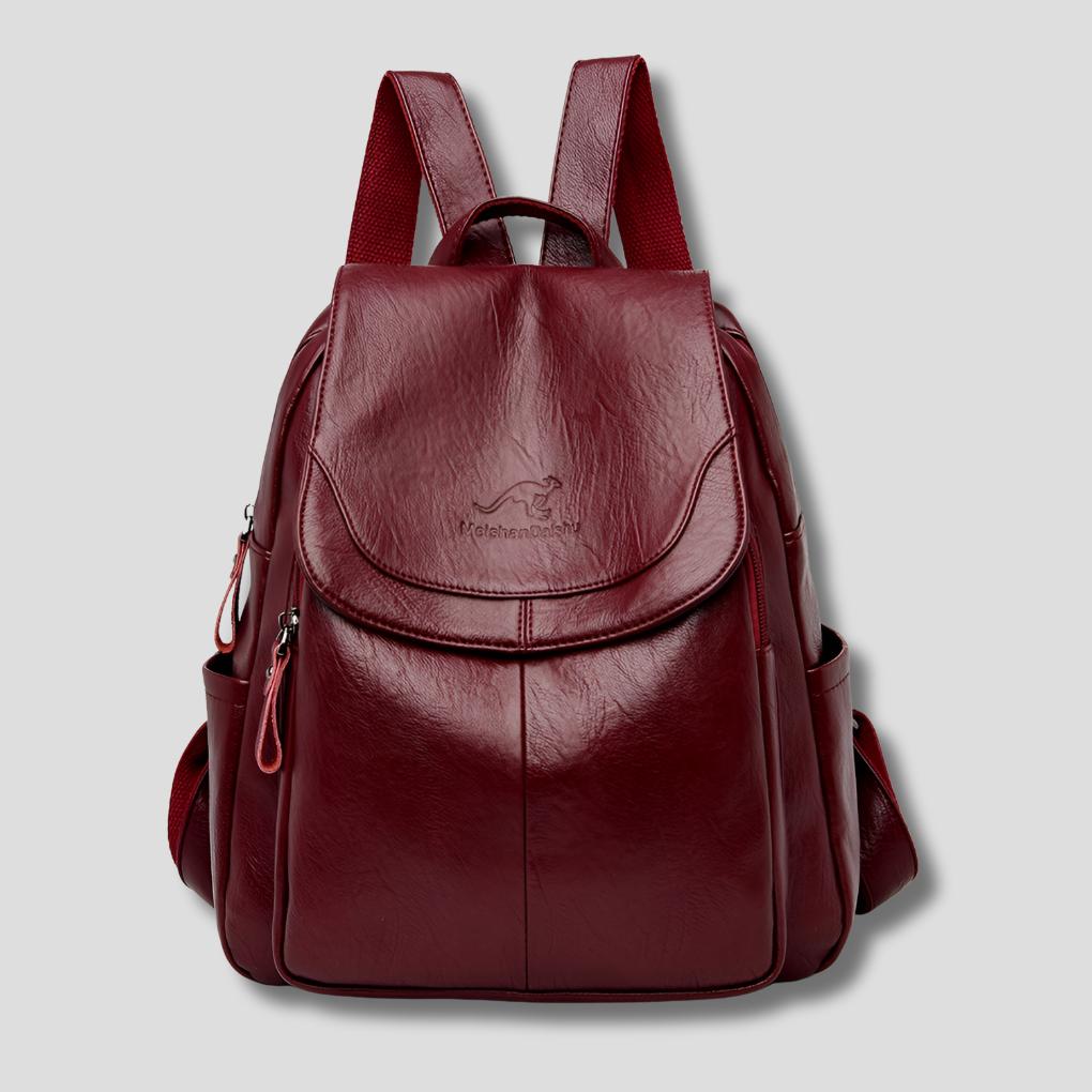Caroline | Anti-Theft Leather Backpack for Stylish Women