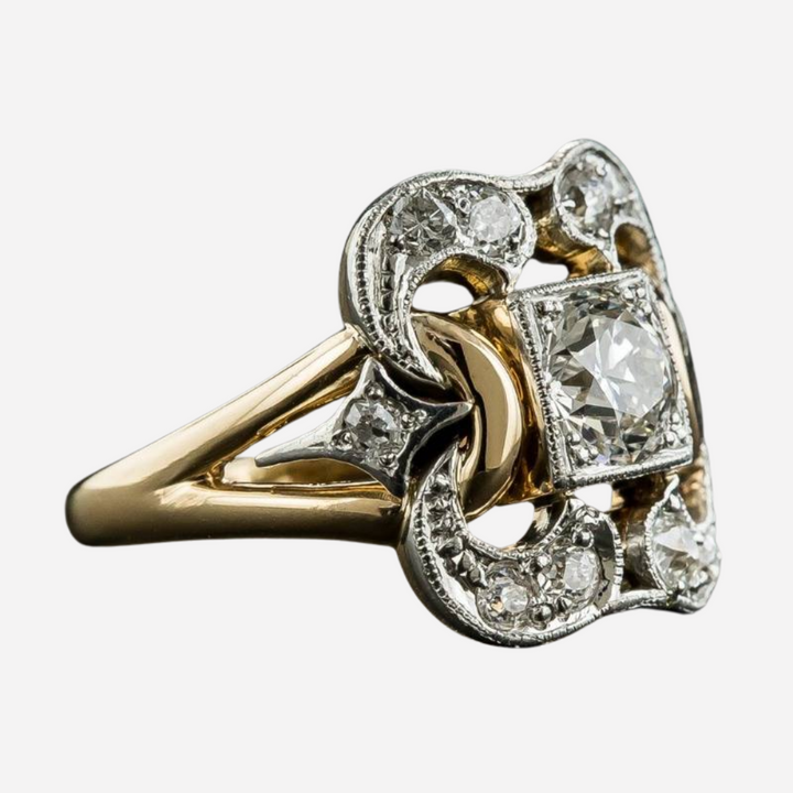 Vintage Golden Zirconia Ring
