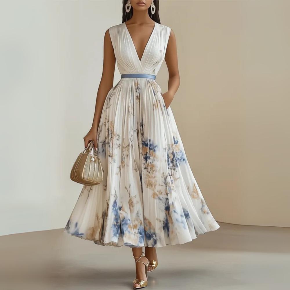 Mariana | Pleated Sleeveless Maxi