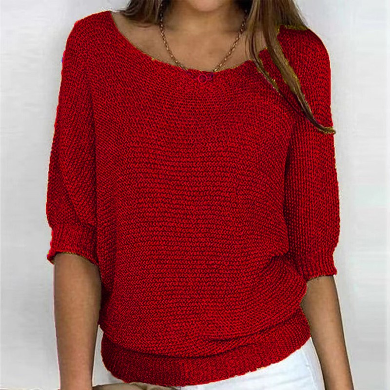Brigitte | Relaxed Knit Off-Shoulder Sweater