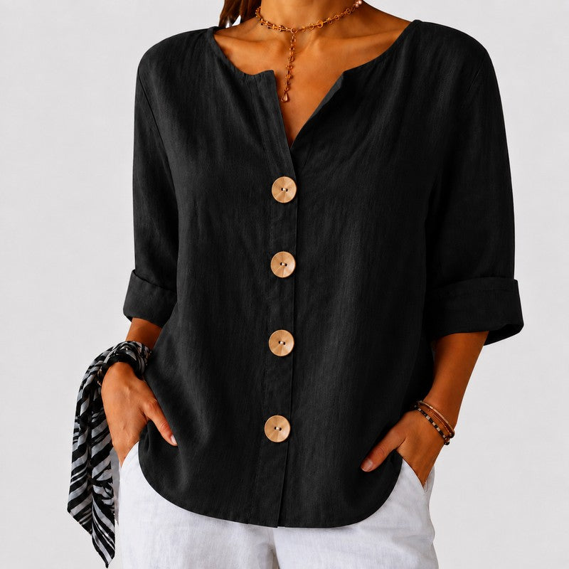 Amira | Button-Front Relaxed Blouse