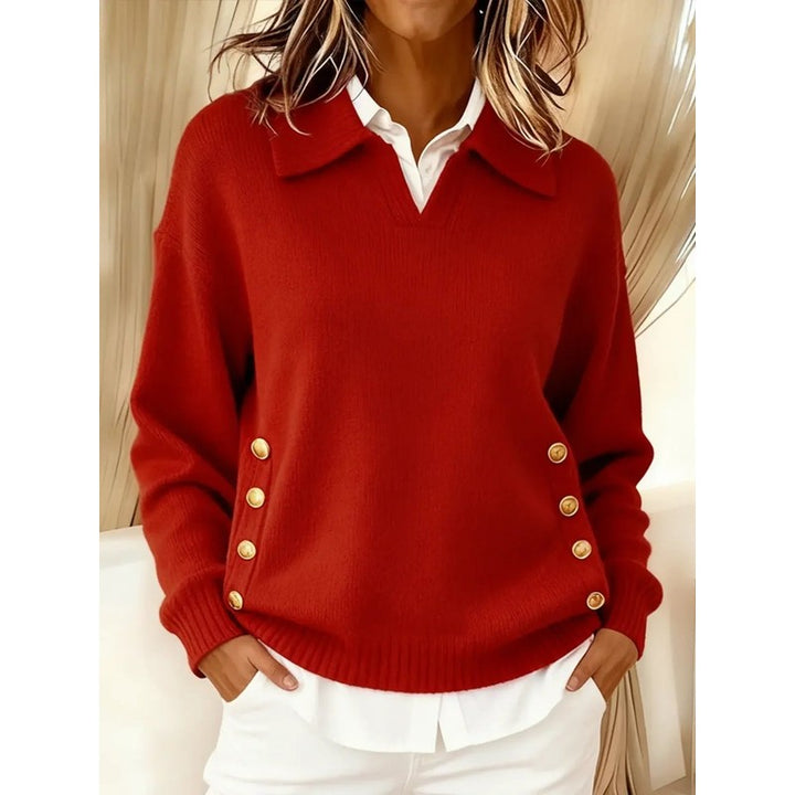 Vicenta | Polo-Collar Oversized Knit Sweater