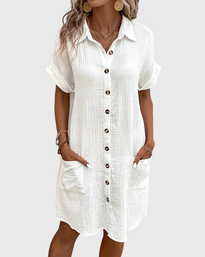 Camille | Women's Button-Down Shirt Dress with Pockets