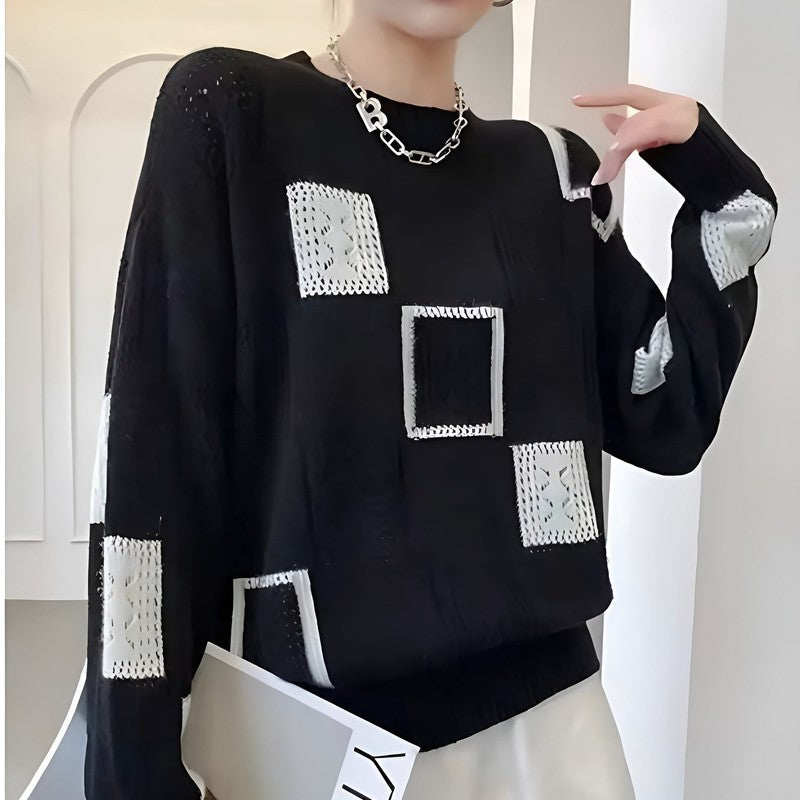 Zaydeanne | Patchwork Block Knit Sweater
