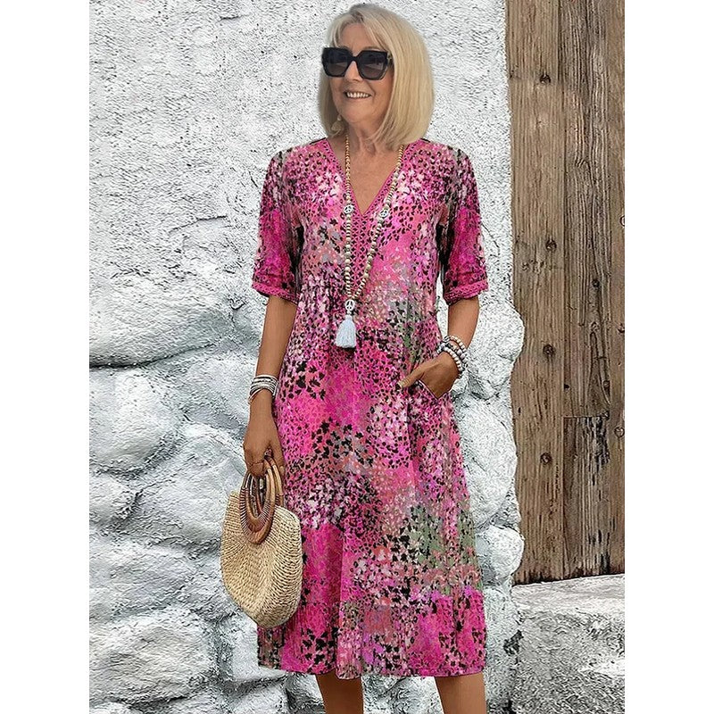 Ivy | Floral Print Relaxed Midi Dress