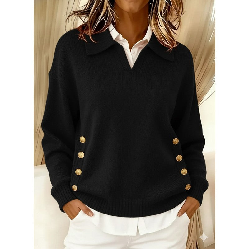 Vicenta | Polo-Collar Oversized Knit Sweater