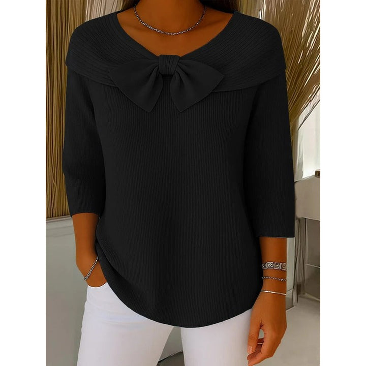 Trinidad | Bow-Neck Ribbed Sweater