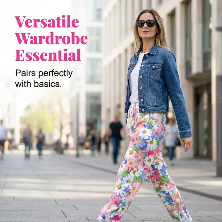 Anna | Floral Drawstring Casual Trousers