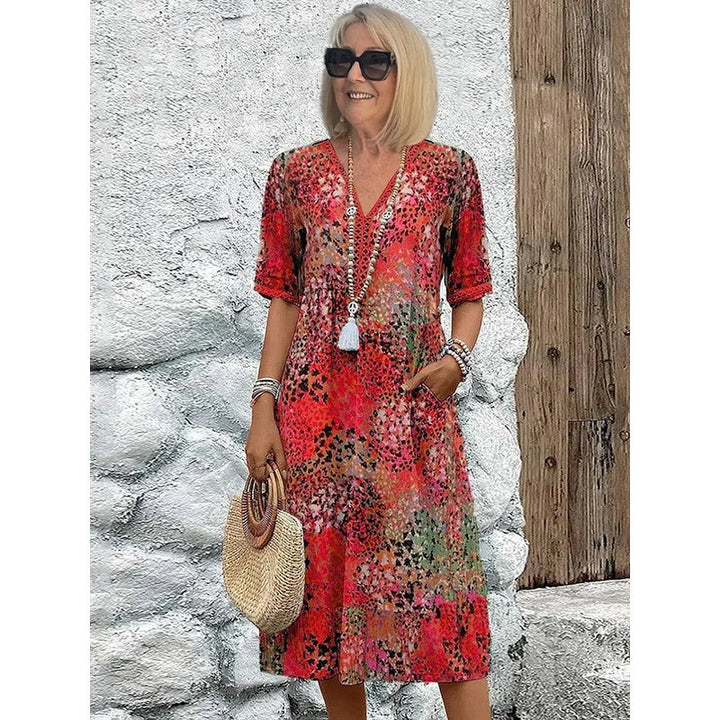 Ivy | Floral Print Relaxed Midi Dress