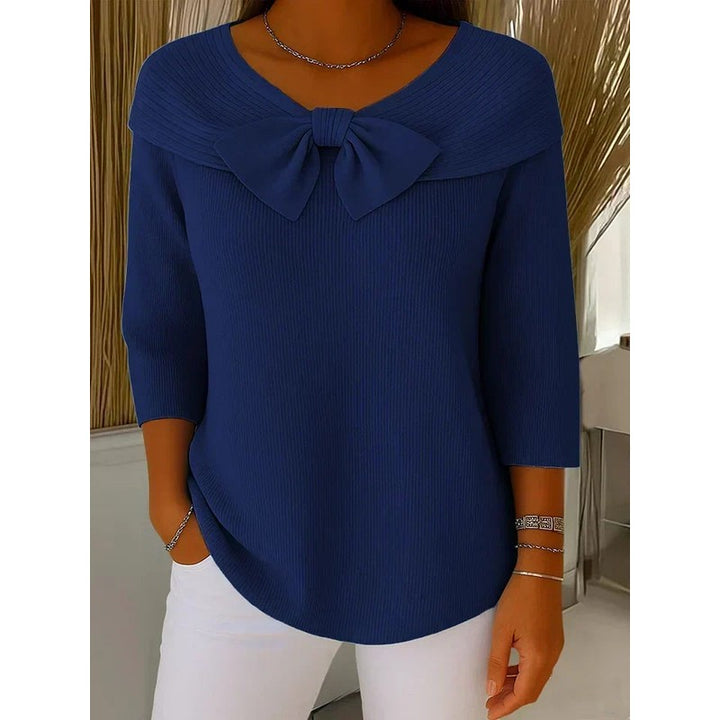 Trinidad | Bow-Neck Ribbed Sweater