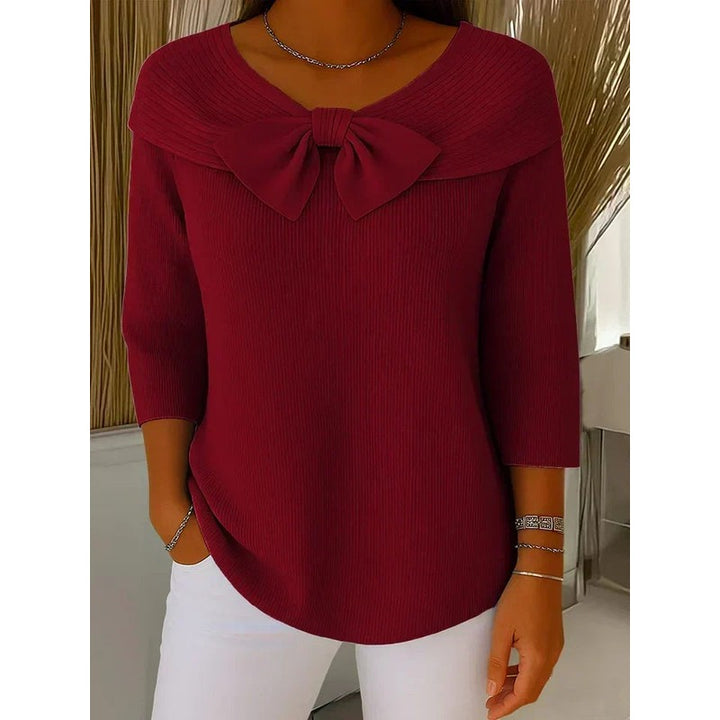 Trinidad | Bow-Neck Ribbed Sweater