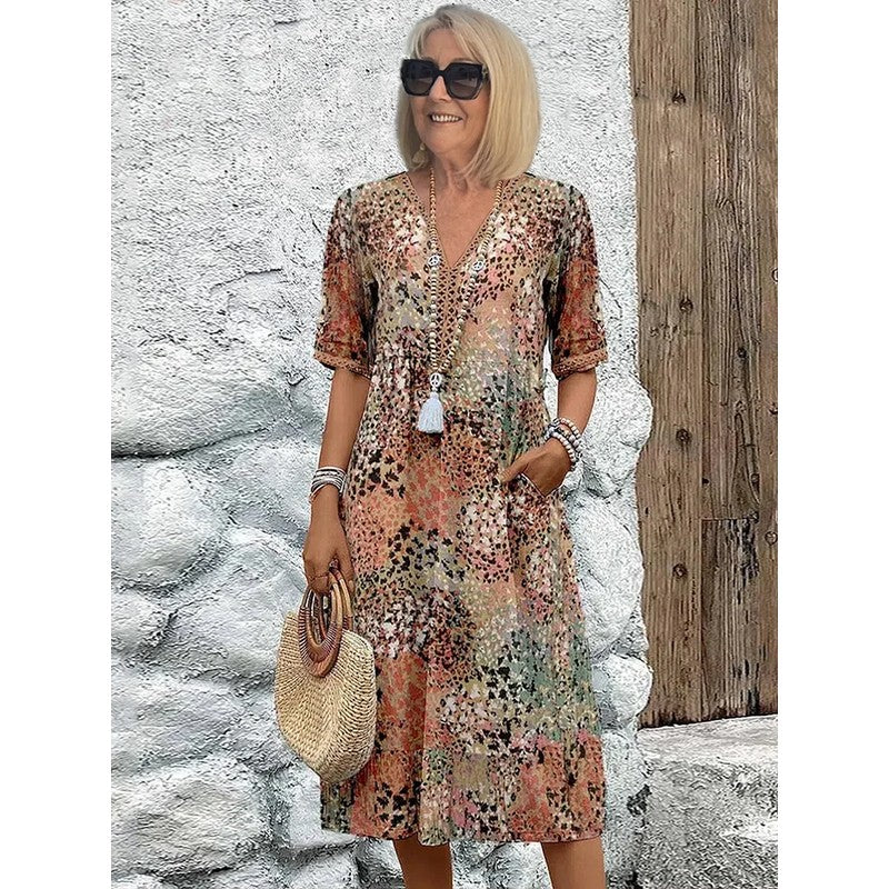 Ivy | Floral Print Relaxed Midi Dress