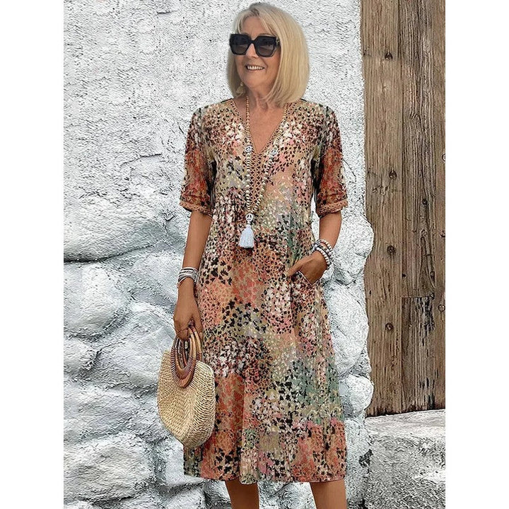 Ivy | Floral Print Relaxed Midi Dress