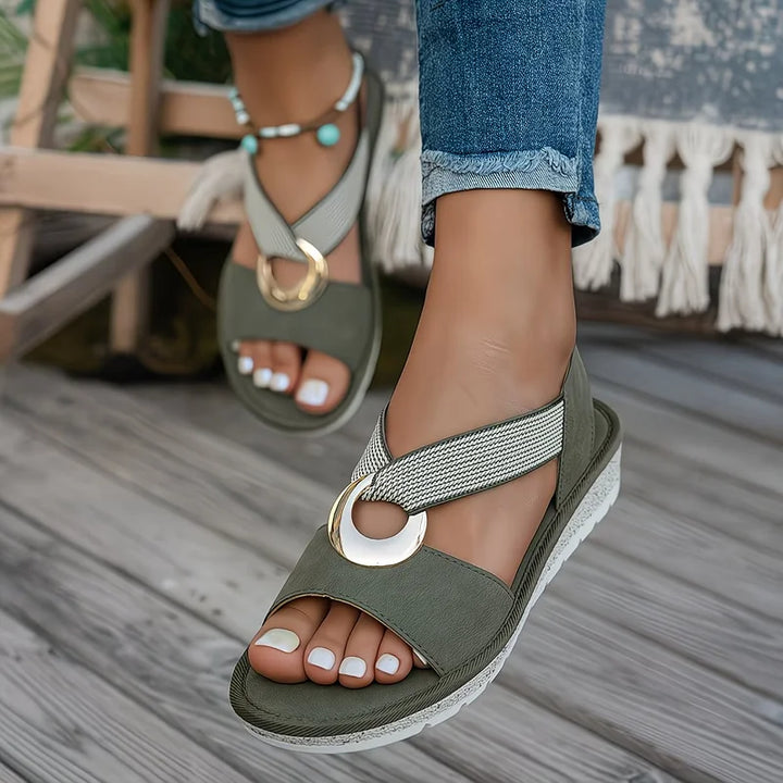 Maisie | Metal Ring Slingback Sandals