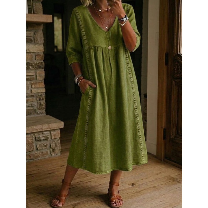 Clara | -Trimmed A-Line Maxi Dress