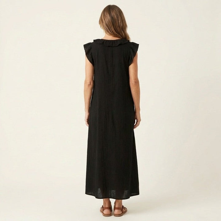 Olivia | Ruffled Neckline Maxi Dress