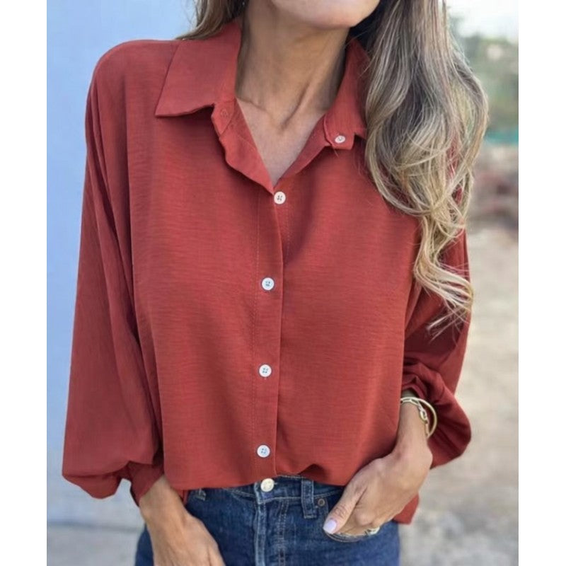 Hollynn | Relaxed Fit Lantern Sleeve Shirt