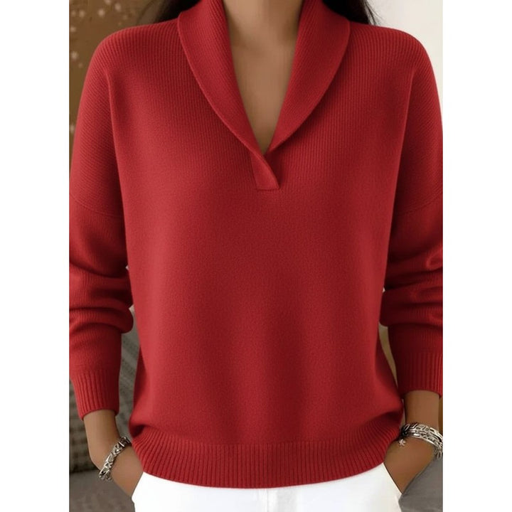Encarna | Shawl Collar V-Neck Pullover Sweater