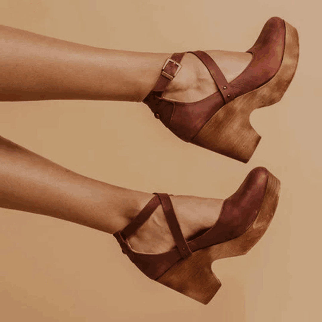 Teresa | Elegant Wedge Heels with Closed Toe & Ankle Strap
