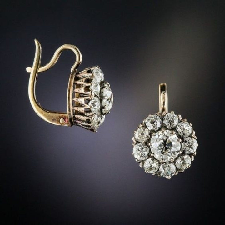 Vintage Earrings With Gemstone Inlay