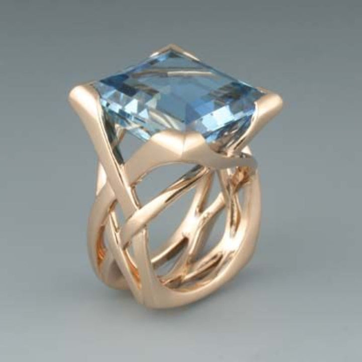 Boho Ring Blue Zirconium