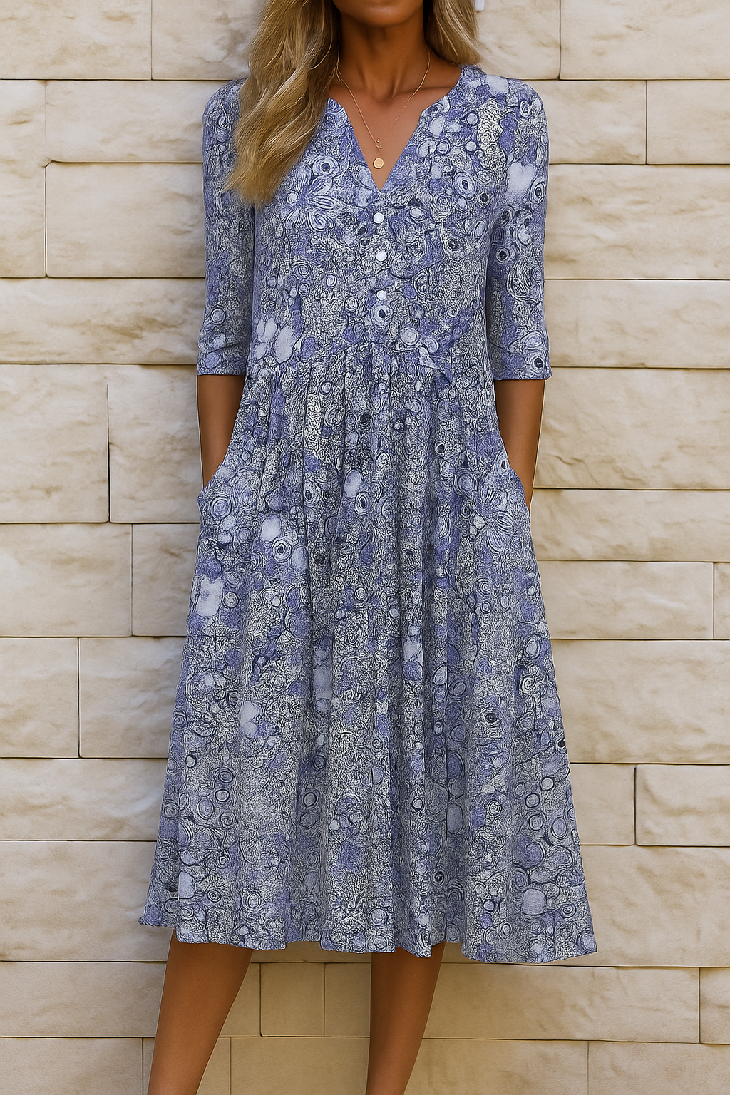 Molly | Abstract Print Midi Dress