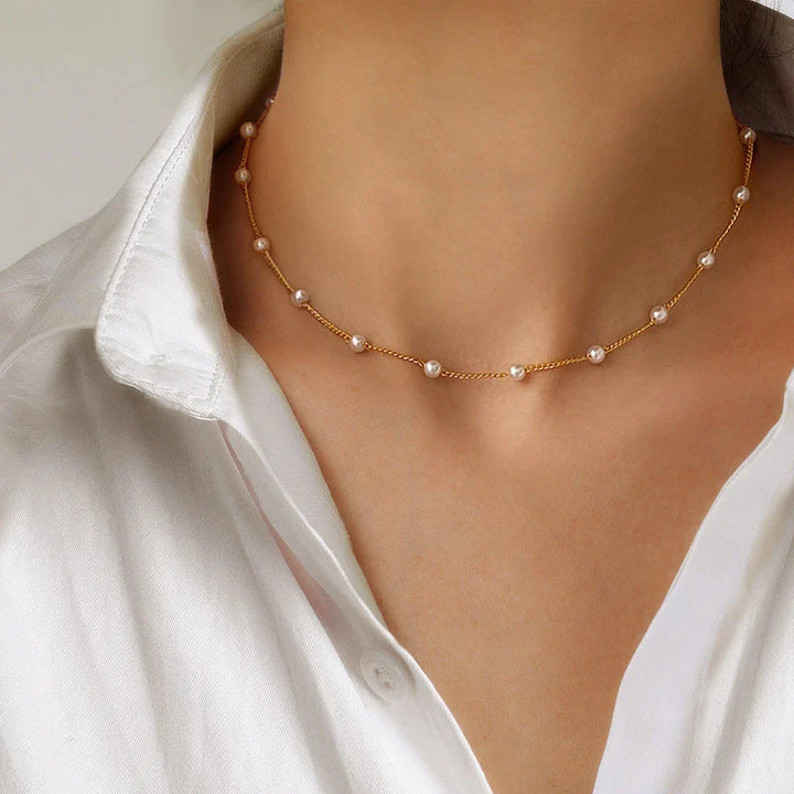 Small Boho Pearl Necklace