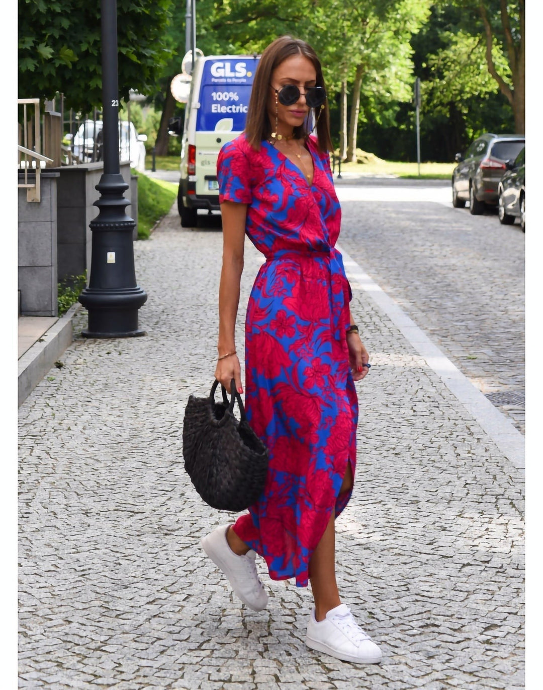 Laila | Floral Tie-Waist Midi Dress