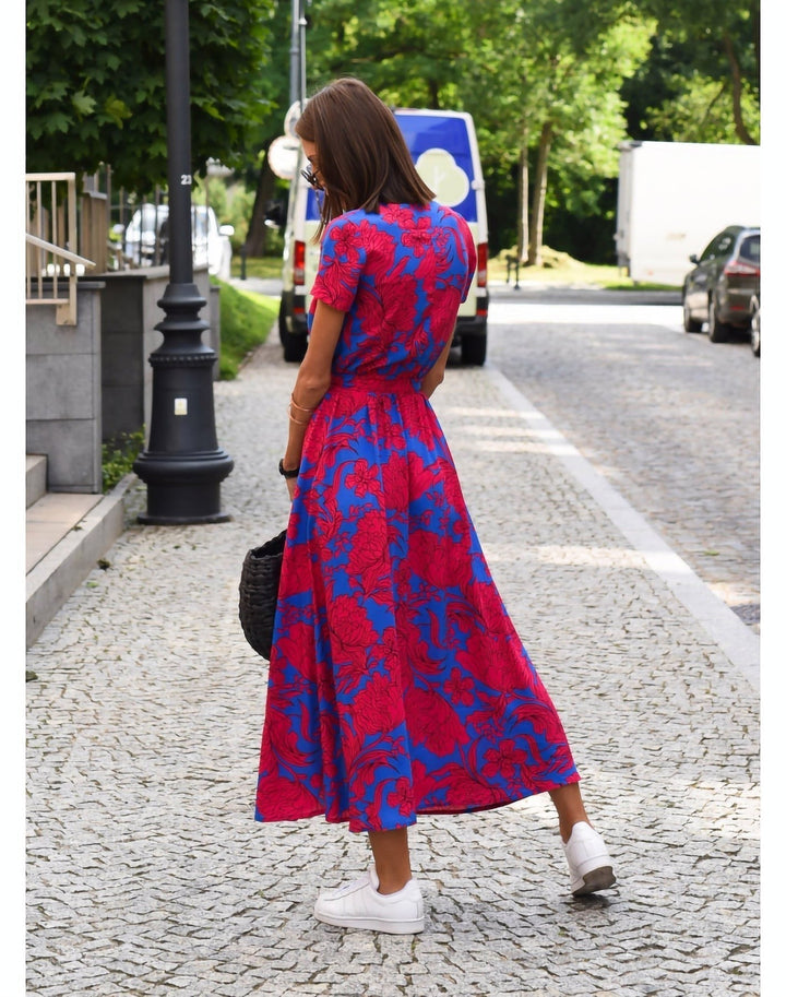 Laila | Floral Tie-Waist Midi Dress