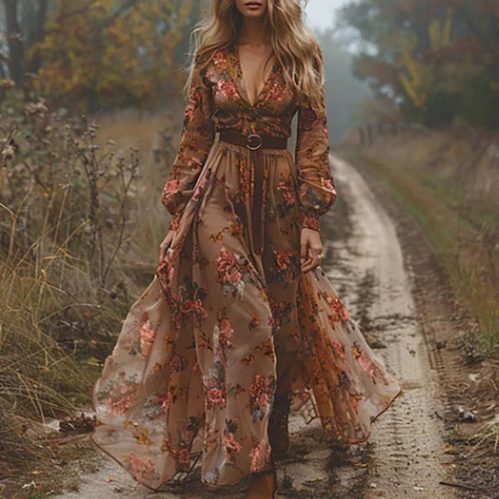 Maya | Bohemian Floral Maxi Dress