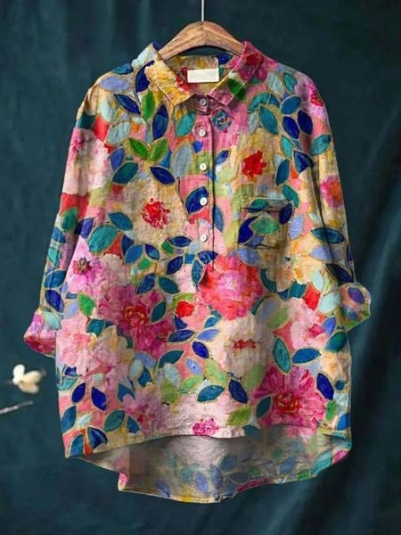 Jocelyn | Abstract Floral Print Button Front