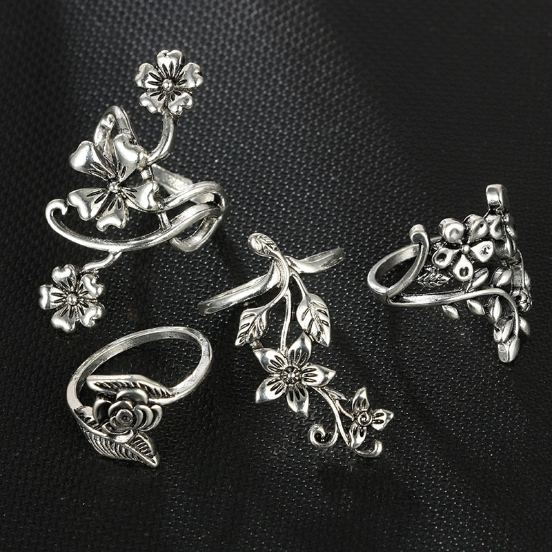 4 Pack Enchanted Garden Adjustable Rings