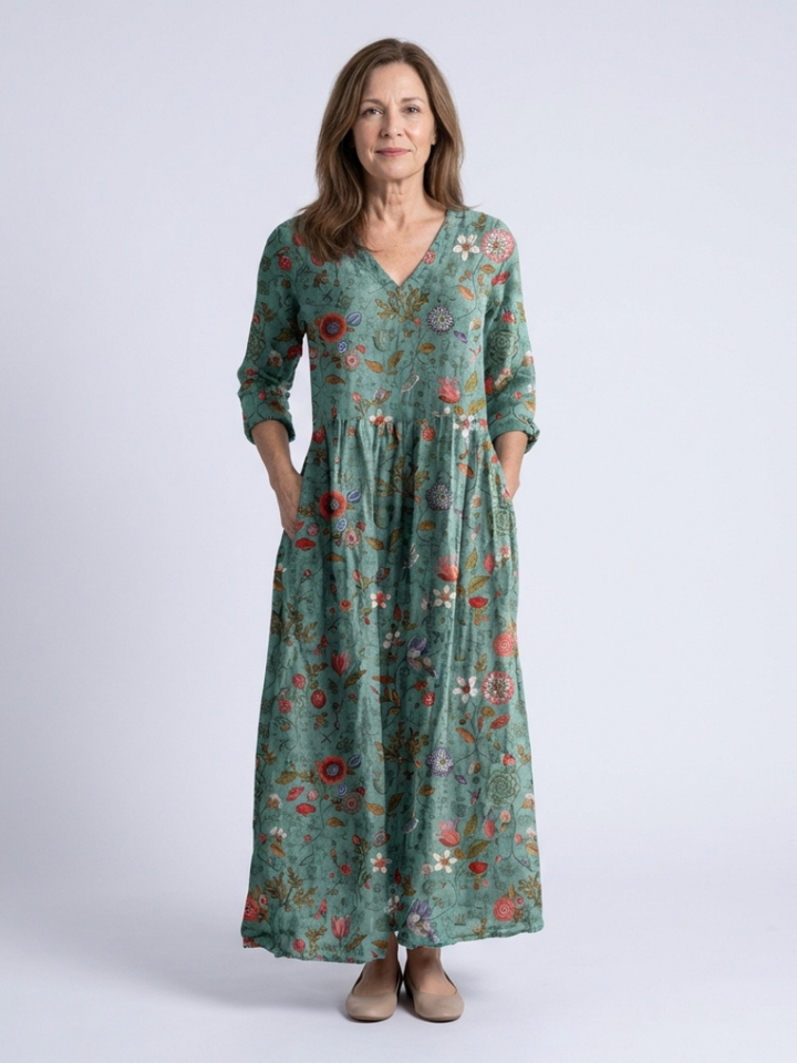 Sutton | Women's Printed Tiered Boho Maxi Dress
