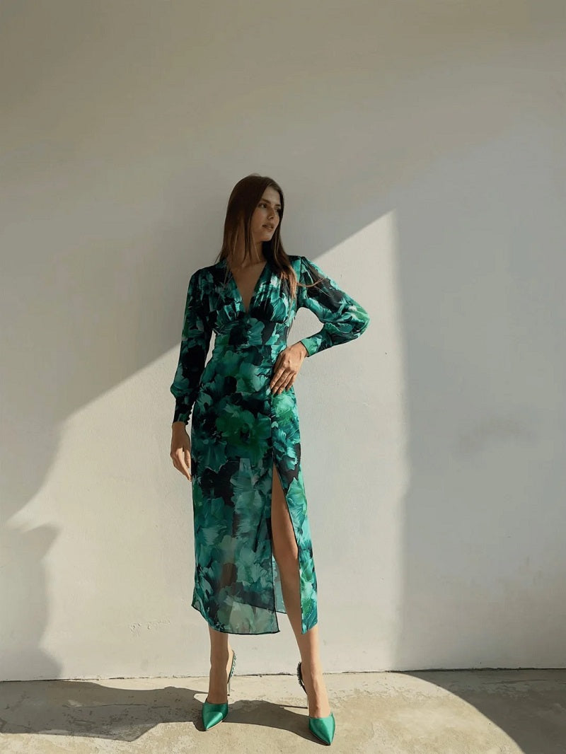 Kendall | Floral Chiffon Midi Dress