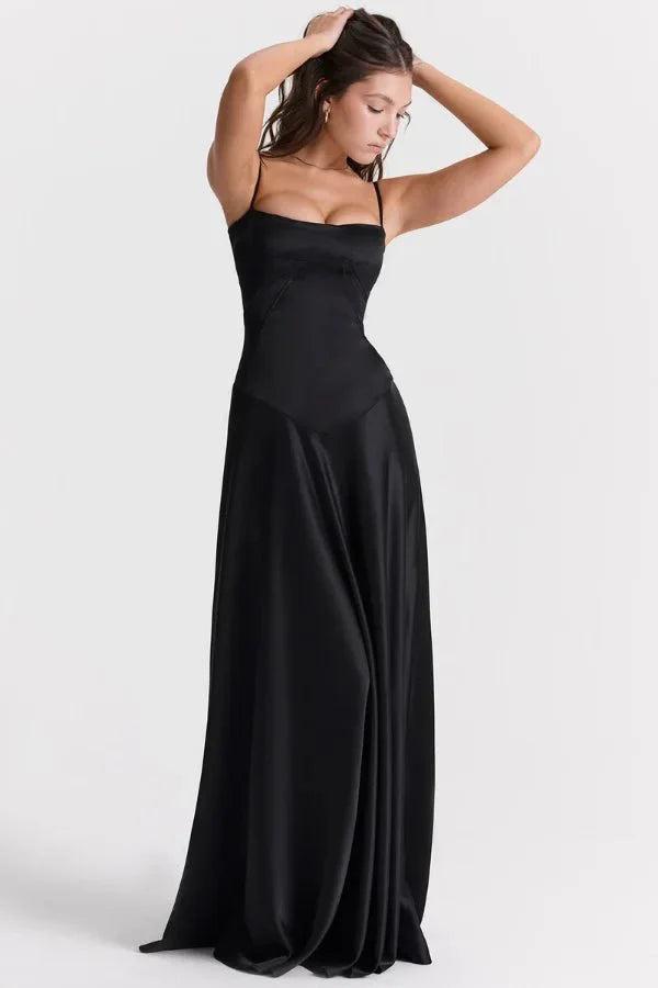 Gabriella | The Silky Satin Corset Maxi Dress