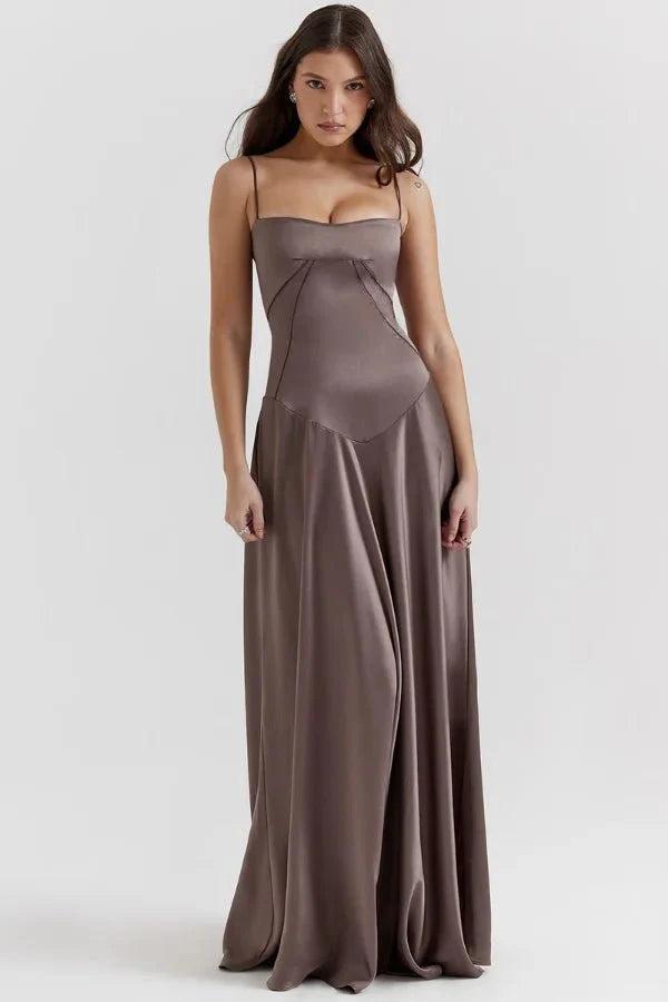 Gabriella | The Silky Satin Corset Maxi Dress
